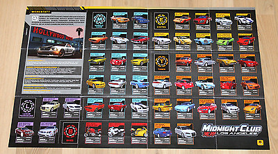 #ad Midnight Club Los Angeles double sided German Poster Map 55x35cm PS3 Xbox 360
