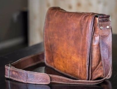 #ad Men#x27;s Genuine Leather Vintage Laptop Messenger Handmade Briefcase Bag Satchel $45.97