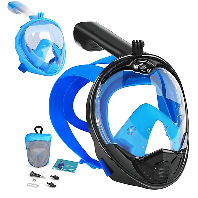 #ad Adult Scuba Diving Mask Full Face Snorkel Set Anti Fog Swim Swimming Equipment