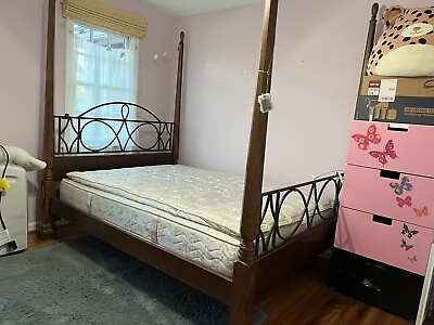 #ad Queen bed frame real solid wood