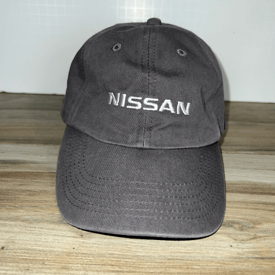 #ad Nissan Automobile Embroidered Baseball Hat Adjustable Gray White Apollo USA