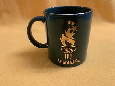 #ad Vintage 1996 100th Olympic Games Atlanta Coffee Mug Cup Summer Olympics Green