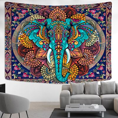 #ad Elephant Mandala Tapestry Wall Hanging Indian Psychedelic Hippie Room Home Decor $122.79