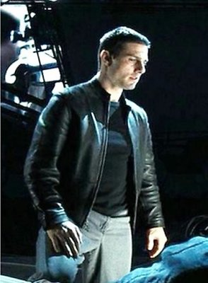 #ad Tom Cruise Minority Report Black Leather Jacket