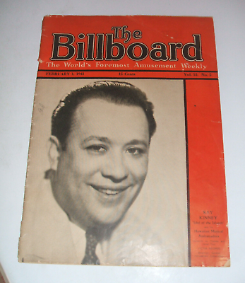 #ad THE BILLBOARD Magazine February 1 1941 Ray Kinney #x27;Idol of the Islands#x27; Vintage