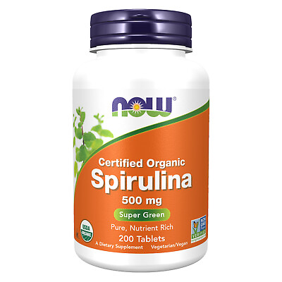 #ad NOW FOODS Spirulina 500 mg Organic 200 Tablets