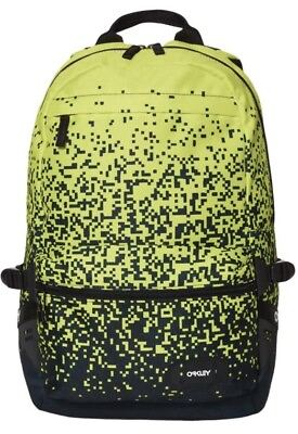 #ad OAKLEY 20L Street Backpack Pixel Crestible Nylon Bright Neon Green Black Bag NEW