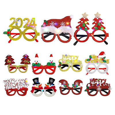 #ad Christmas LED Glasses Frame Happy New Years Flashing Light up Glasses Sunglasses