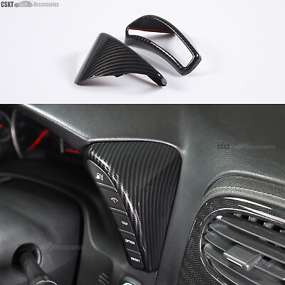 #ad ABS Carbon Fiber Interior Dash Button Frame Trim Cover Fits Corvette C6 2005 13