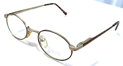 #ad New Paris Eyeglasses Gold with Amber Rim Temples Oval Frames; Discontinued; SALE