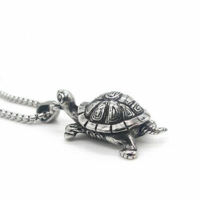 #ad Stainless Steel Mens Turtle Tortoise Pendant Necklace Jewelry Men Silver Gift