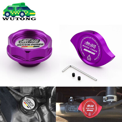 #ad Purple Racing Oil Filler Cap Water Radiator Cap Kit Mugen Power For Honda Acura