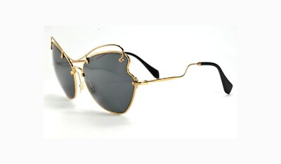 #ad #ad Miu Miu MU 56RS 7OE1A1 Sunglasses Gold Butterfly Gray Non Polarized 65 19 135mm