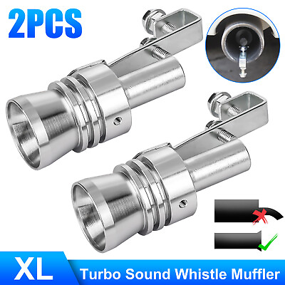 #ad 2X Universal Turbo Sound Exhaust Muffler Pipe Whistle Car Oversized Roar Maker