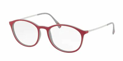 #ad PRADA LINEA ROSSA PS 04HV VY11O1 Top Red Round Men#x27;s 53 mm Eyeglasses