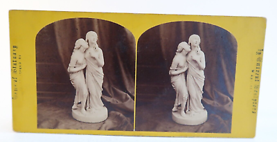 #ad Stautary Ominent Sculptors Miina Brendatroil Stereoscope Stereoview Card Photo