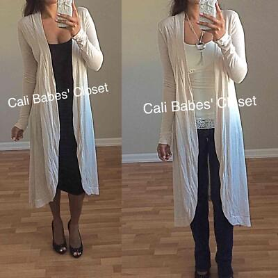 #ad NEW Beige Duster Open Sheer Chic Dressy Casual Trendy Thin Women Top 503