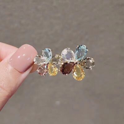 #ad Imitation Crystal Hair Clips Elegant Floral Hairpin Women Hair Accessories 1pc $9.84