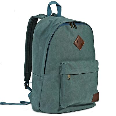 #ad Canvas Laptop Backpack Durable Rucksack Travel Notebook Bag for Men Women