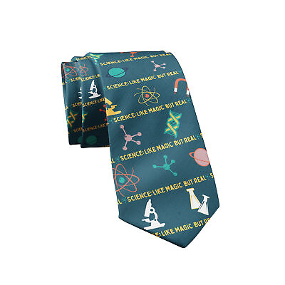 #ad Science Like Magic But Real Necktie Mens Novelty Neckties Teacher Tie Funny Ties