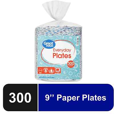 #ad Great Value Everyday Disposable Paper Plates 9in 300ct