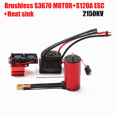 #ad S3670 2150KV Brushless Motor Sensorless Waterproof Motor and 120A Brushless W0Q6