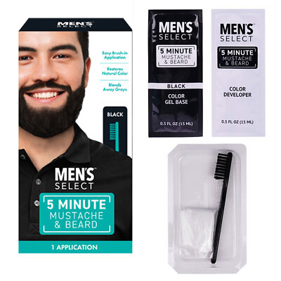 #ad 1 Pk Men#x27;s Mustache Beard Hair Dye Black Color Permanent Coloring in 5 Minutes