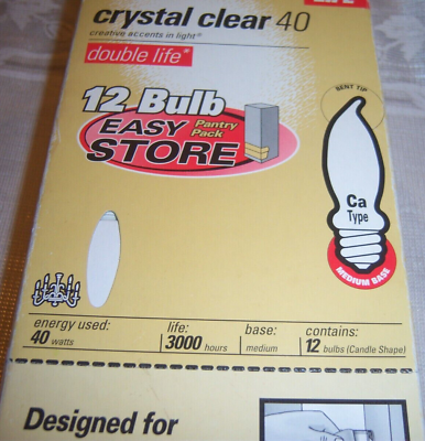 #ad 12 Light Bulbs GE Crystal Clear 40 Watt Bent Tip Standard Medium Base 40w Pack