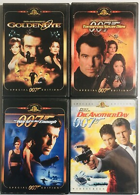 #ad 4 James Bond Pierce Brosnan total of 5 DVDs pre owned very Clean like new