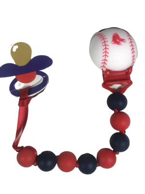#ad Chewbeads Baby Pacifier Clip Silicone Safe Boston Red Sox MLB Baseball. New