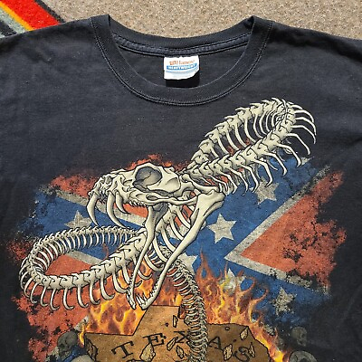 #ad Vintage Pantera T Shirt Adult Small Snake Flag 2008 Texas Band Tour Y2k Tee