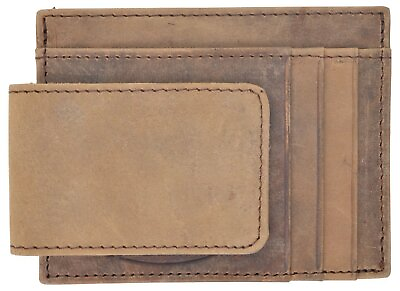 #ad Mens Front Pocket Wallet Money Clip Leather Slim RFID Blocking Magnet Card Case