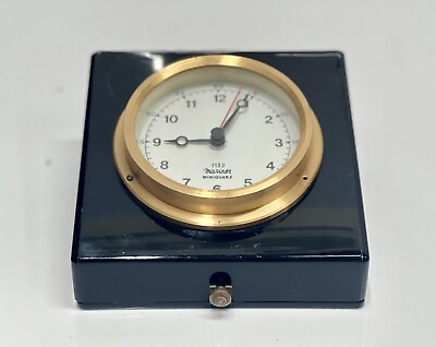 #ad Vintage Style Mariner Mini Quartz Antique Marine Ship Chronometer Clock Black