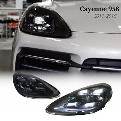 #ad Pair LED Headlight Upgrade For Porsche Cayenne 2011 2018 DRL Matrix Head Lamps
