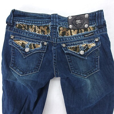 #ad Miss Me Jeans Women#x27;s Boot Cut Sequin Pockets JP5002 47 Size 28