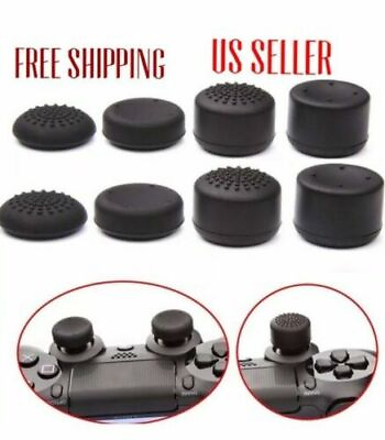 #ad 8pcs Black Silicone Thumb Stick Grip Cover Caps For PS4 amp; Xbox One Controler USA