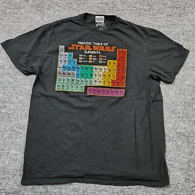 #ad FIFTH SUN Adult T Shirt Men#x27;s L Crew Neck Star Wars Periodic Table Sci Fi Space