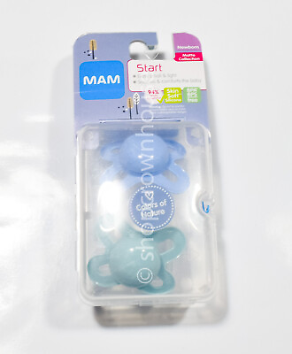 #ad MAM Newborn Pacifier Matte Collection Blue amp; Teal