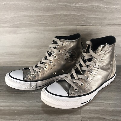 #ad Converse Chuck Taylor All Star Metallic Tri Zip Size 5.5 High Top Sneakers EUC