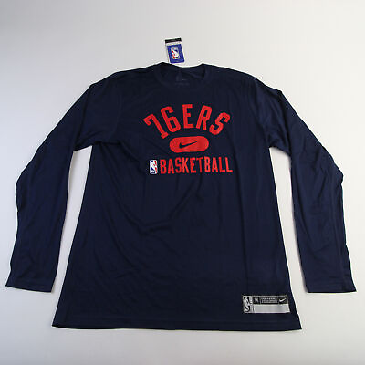 #ad Philadelphia 76ers Nike NBA Authentics Dri Fit Long Sleeve Shirt Men#x27;s New