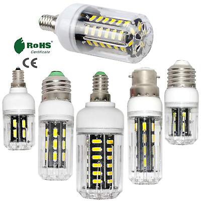 #ad LED Corn Bulb E12 E26 E14 E27 B22 7030 SMD 40W 90W Equivalent Light Lamp SS217