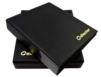 #ad Black Coin Album in Case for 221 Size Coins Folder Book Etui Box Collector