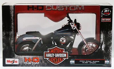 #ad HD Custom 2004 Dyna Super Glide Sport Harley Davidson 8inches 1:12 Scale