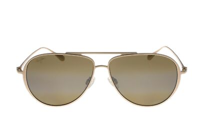 #ad Maui Jim 181301 Mens Shallows Aviator Sunglasses Satin Gold Size 59 12 145