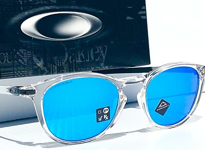 #ad NEW* Oakley Pitchman R CLEAR Crystal PRIZM Sapphire Blue Lens Sunglass 9439 04