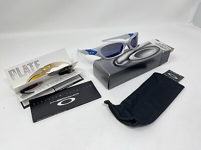 #ad Vintage Rare OAKLEY Valve 1.0 Silver Ice Iridium Sunglasses 12 642
