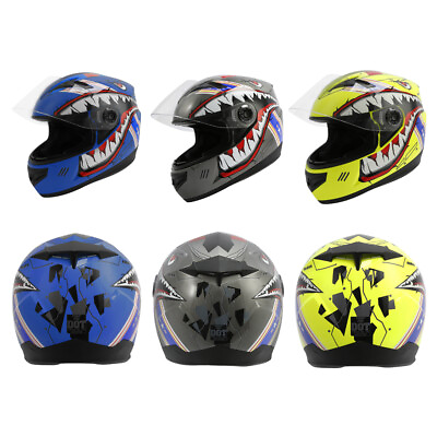 #ad DOT Youth Kids Full Face Motorcycle Helmet Racing ATV Motocross Off Road Bike