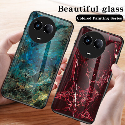 #ad For Realme 11 5G Shockproof Shell Marble Tempered Glass Soft Bumper Case Cover