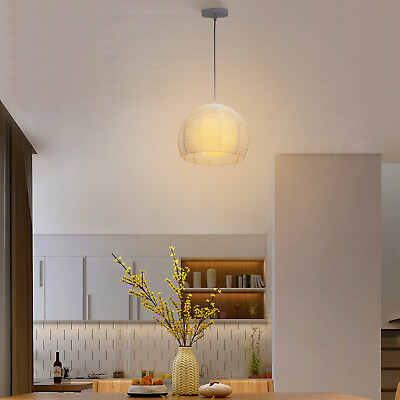 #ad Wicker Rattan Shade Ceiling Lamp Retro Light Fixture Hanging Pendant Creative US
