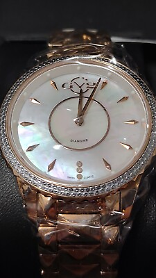#ad GV2 By Gevril Women#x27;s 11701 929 Siena Diamonds MOP Dial Rose Gold IP 45 500